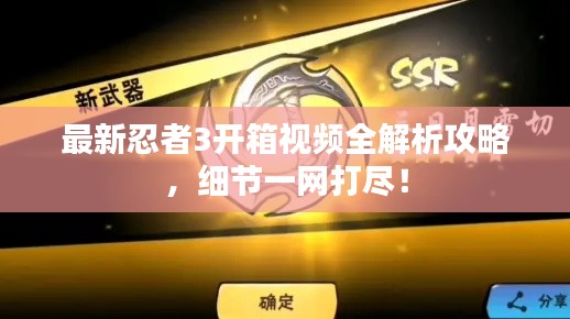 最新忍者3开箱视频全解析攻略，细节一网打尽！