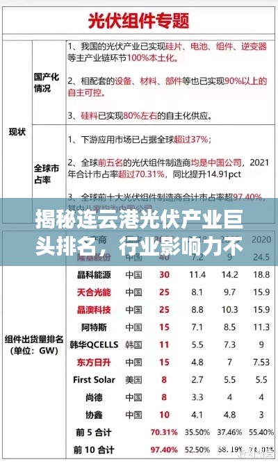 揭秘连云港光伏产业巨头排名，行业影响力不容小觑！