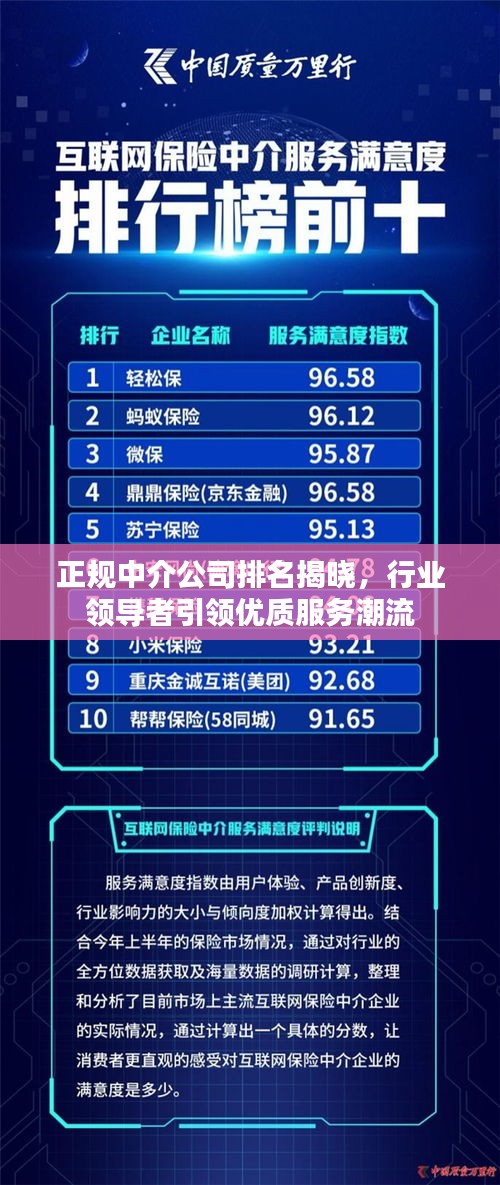 正规中介公司排名揭晓，行业领导者引领优质服务潮流