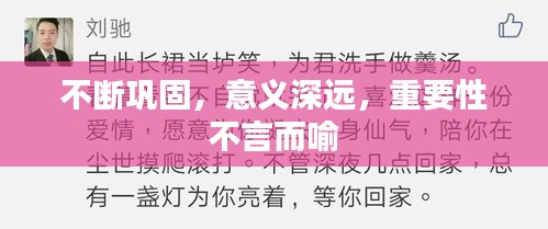 不断巩固，意义深远，重要性不言而喻