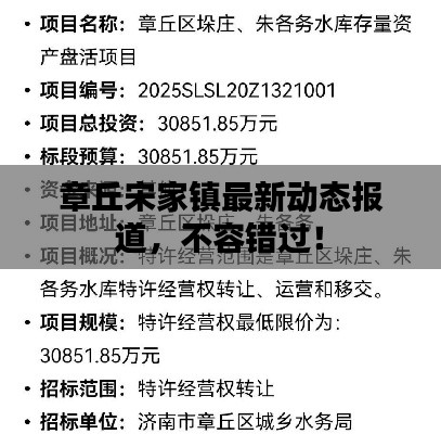 章丘宋家镇最新动态报道，不容错过！