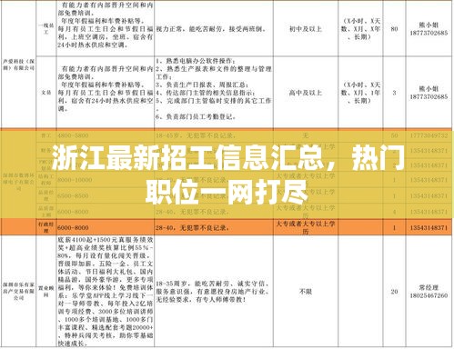 浙江最新招工信息汇总，热门职位一网打尽