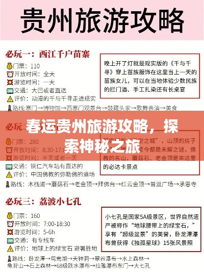春运贵州旅游攻略，探索神秘之旅